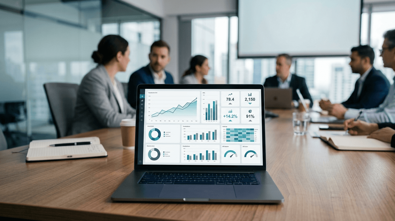 Analytics insights on a laptop screen